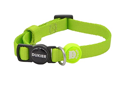 DUKIER - Verstellbares Katzenhalsband, elastisches Zubehör für Haustiere, robust und sicher, Design Limette, Einheitsgröße (17-29 cm) von Dukier