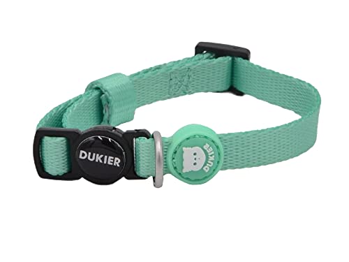 DUKIER - Verstellbares Katzenhalsband, elastisches Zubehör für Haustiere, robust und sicher, Mint Design, Einheitsgröße (17-29 cm) von Dukier