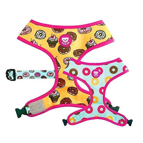 DUKIER - Wendegeschirr für Hunde, atmungsaktiv und reflektierend, Neopren und Mesh, verstellbar, Cupcakes Design, Größe L DUKIER - Wendegeschirr für Hunde, atmungsaktiv und reflektierend, Neopren und Mesh, verstellbar, Cupcakes Design, Größe L von Dukier