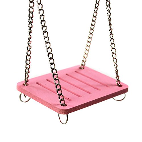 Dunlea Spielzeug Swing Gadget Holzkäfig Zubehör Zubehör Maus rosa von Dunlea