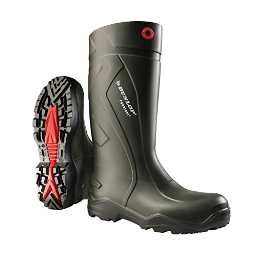 DUNLOP C762933 PUROFORT+ Full Safety S5 Unisex-Erwachsene Langschaft Gummistiefel, Dunkelgrün/Schwarz, 41 EU von DUNLOP