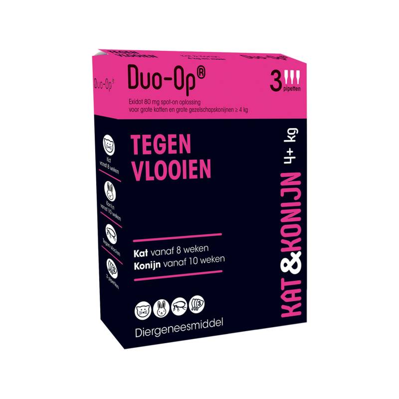 Duo-Op gegen Flöhe - Hund, Katze und Kaninchen ab 4 kg - 80 mg - 3 Pipetten von Duo-op