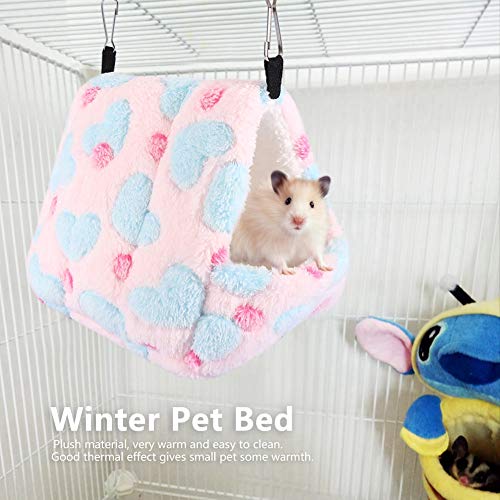 Duokon Ratten Hamster Haus Bett Winter warmes kleines Haustier Eichhörnchen Igel Chinchilla Kaninchen Guinea Haus Käfig Nest(Rosa-17 * 15) von Duokon