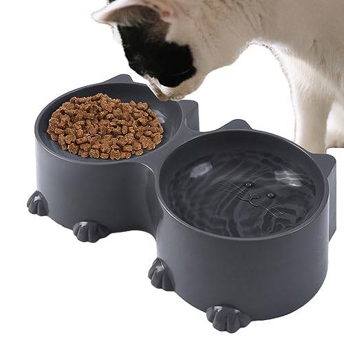 Erhöhte Katzennäpfe für Futter und Wasser - Cat Design Hohe Futternäpfe für Katzen, erhöht - Welpennäpfe, geneigter, erhöhter Futternapf für Katzen und kleine Hunde Duqulle von Duqulle