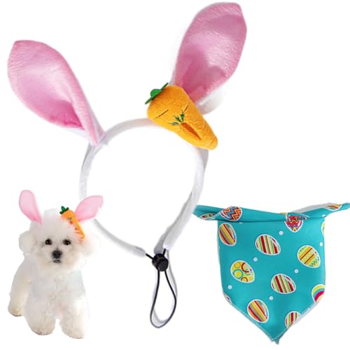 Dreieckiger Hundeschal,Ostern-Haustierschal - Ostern-Haustier-Bandana-Lätzchen - Verstellbares Schal-Zubehör für kleine Hunde, Welpen und mittelgroße Hunde von Duroecsain