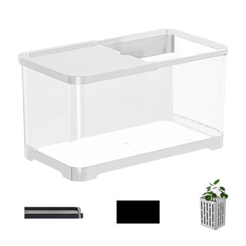 Duroecsain Goldfischtank, Aquarium-Set | Deko-Set für Salzwasseraquarien, Aquarium-Set, kreatives Fischaquarium mit Korb, vielseitig einsetzbare Fischtanks für von Duroecsain