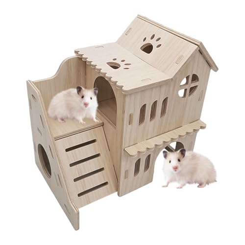 Duroecsain Großes Hamsterhaus, Hamsterhaus mit Kletterleiter | Hamsterhaus-Labyrinth-Lebensräume mit Kletterleiter | Vergrößertes Hamsterhaus und Lebensraum aus für Rennmäuse von Duroecsain