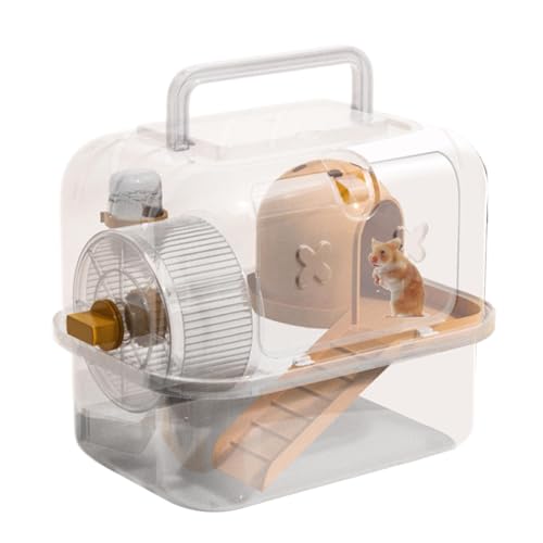 Duroecsain Hamsterträger, Hamster mit Käfig | Bunny ausgehender transparenter Fall | Clear Hamster Outdoor -Container -Käfig für Chinchillas Hedgehog Rennlbil von Duroecsain