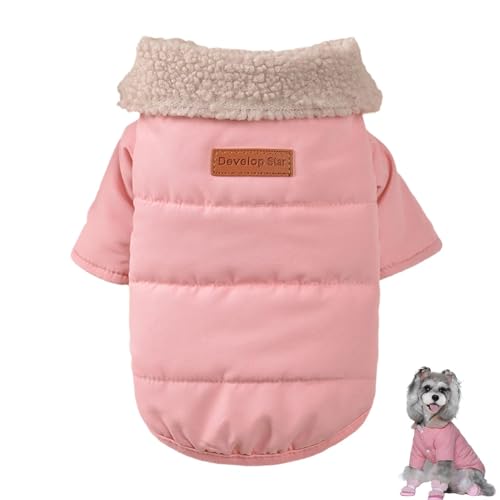 Duroecsain Hunde-Winterjacke, warme Hundejacke,Winddichte warme Hundekleidung - Zweibeinige Jacke mit modischem Kragen-Design, Haustier-Kostüme, Mäntel für Hunde bei kaltem Wetter für drinnen und von Duroecsain