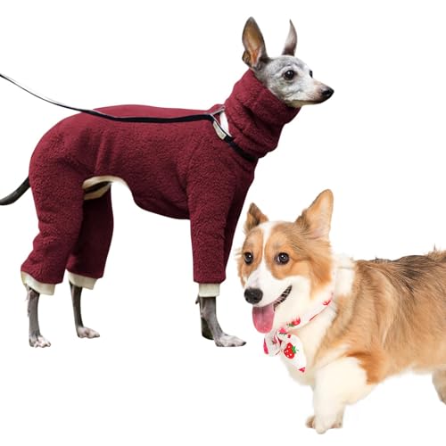 Duroecsain Hundemantel komplett | Pullover für Haustiere | Elastischer Rollkragen mit 4 Beinen, komplett bedeckt, einfarbig, für kleine, mittlere und große Hunde von Duroecsain