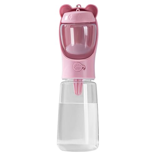 Duroecsain Hundewasserflasche mit Futterschüssel, 2 in 1 Hundwasserflasche,2 in 1 Haustier liefert Trinken - Hundereisen Accessoires, Haustier Wasserspender für Gehen von Duroecsain