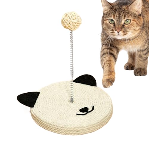 Duroecsain Katzenkratzbrett mit Ball, Sisal Cat Scratch | Interaktiver Sisal Cat Head Form Stick | Protektor für Hausmöbel, Spielzeug für mentale körperliche Bewegung, eingebaute Glocke für von Duroecsain