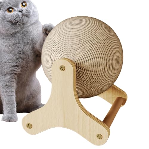 Duroecsain Katzenspielzeug Kratzball aus Sisal, Kratzspielzeug für Katzen | Interaktives Spielzeug für den Innenbereich, interaktives Spielzeug für den Innenbereich, Kratzball von Kaninchen, Rad von Duroecsain