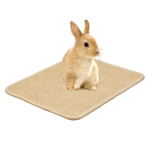 Duroecsain Kratzmatte für Kaninchen, 40 x 30 cm, Krallen- und Zahnpflegematte für Käfige, Kaninchen, Sisal-Pad, natürliche Kratzbretter für Nagetiere, schützt das Sofa Duroecsain Kratzmatte für Kaninchen, 40 x 30 cm, Krallen- und Zahnpflegematte für Käfige, Kaninchen, Sisal-Pad, natürliche Kratzbretter für Nagetiere, schützt das Sofa von Duroecsain