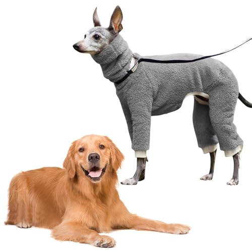 Duroecsain Onesie mit Rollkragen für Hunde, Hundebody | Elastischer Rollkragen mit 4 Beinen, komplett abgedeckt, einfarbig, für kleine, mittlere und große Hunde von Duroecsain