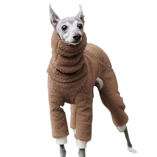 Duroecsain Onesie mit Rollkragen für Hunde, Winterweste für Haustiere, elastischer Rollkragen mit 4 Beinen, komplett bedeckt, einfarbig, für kleine, mittelgroße und große Hunde von Duroecsain