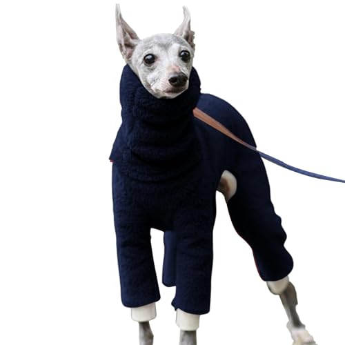 Duroecsain Onesie mit Rollkragen für Hunde – warme Kleidung für Hunde – elastischer Rollkragen mit 4 Beinen, komplett abgedeckt, einfarbig, für kleine, mittelgroße und große Hunde von Duroecsain