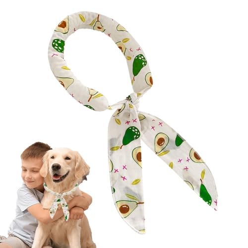 Duroecsain Pet Cooling Bandana, Eisbandana für Hunde - Atmungsaktives Bandana -Eisschalehalsband,Haustierversorgungen Katzenschal -Wrap -Avocado -Druck, einstellbar für kleine mittelgroße große Rasse von Duroecsain