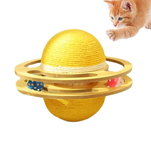 Duroecsain Sisal Ball Cat Toy, Katzenkratzbugelspielzeug,Planet Cat Croboker für Innenkätzchen - Haustierkugel für Kätzchen zum Spielen und Training, Anreicherungsspiele von Duroecsain