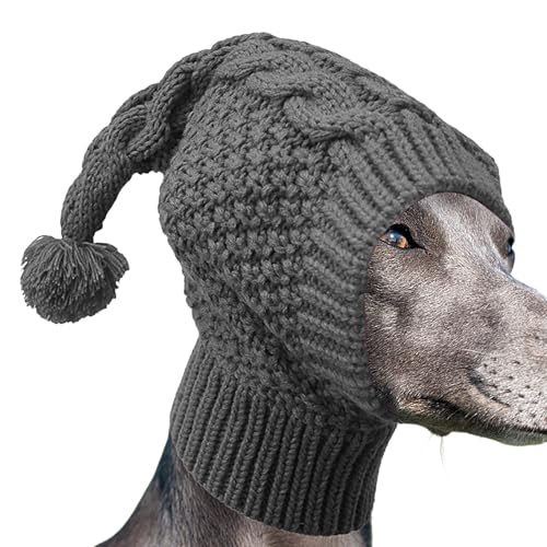 Duroecsain Strickmütze für Hunde mit Ohrenschützer, gestrickte Hundemütze | Haustier Winter Strickmütze für Hund | Warme Kapuze für Welpen, Hals- und Kopfschutz, Strickmütze, niedliche von Duroecsain