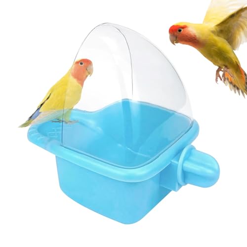 Duroecsain Vogel Bad Bird Bath Dusche Badewanne transparent Käfig Reinigung Bad Werkzeug zum Aufhängen Badewanne für Vogel Papagei Wellensittiche für kleine Vögel Papagei Myna Spatzen Kanarienvogel von Duroecsain