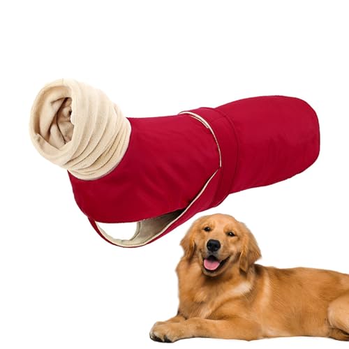 Duroecsain Warme Hundejacke, Hundewintermantel,Verdicktes warmes Welpen-Rollkragenpullover - Rollkragenpullover für Hunde, wasserdichter Thermo-Hundepullover für kleine, mittlere und große Hunde von Duroecsain