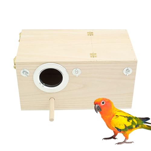 Duroecsain Wellensittichbox - Zuchtbox für Kakadus, Holzunterkunft für Agapornis und kleine Vögel mit robustem und komfortablem Design für S und Fortpflanzung Duroecsain Wellensittichbox - Zuchtbox für Kakadus, Holzunterkunft für Agapornis und kleine Vögel mit robustem und komfortablem Design für S und Fortpflanzung von Duroecsain