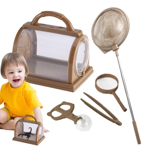 Duroecsain Wurmbeobachtungsset,Critter Keeper, Pädagogisches Outdoor-Explorer-Set, Naturbeobachtungsset, tragbares Wurmbetrachterspielzeug für Kinder, Jungen, Mädchen von Duroecsain