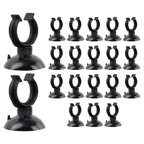 Duronge 20 Stücke Aquarium Saugnäpfe, 30mm Aquarium Saugnpfe Halter Saugnpfe Clips, Schwarz Aquarium Saugnapf, Standard Heizstabhalter Klammern, Geeignet für Aquarienheizungen und Tauchlampen von Duronge