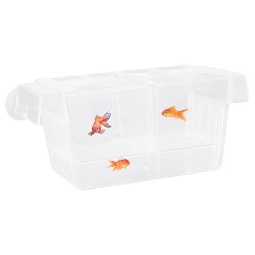 Fischzuchtbox, Ablaichkasten Aquarium, Acrylic Laichkasten für Aquarium, Aquarienfischzuchtbecken, Acryl-Fischisolationsbox mit Saugnäpfen, für Babyfische, Clownfische und Guppy von Duronge