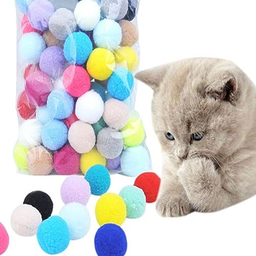 Durratou 400 StüCk Interaktives Katzenspielzeug, Kreatives Katzenspielzeug, KäTzchen, Minispiel, Dehnbares Spielzeug, Flusenball, HaustierzubehöR von Durratou