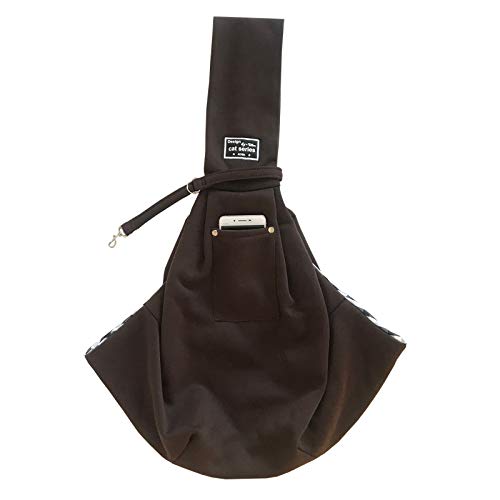 Durratou Haustiertasche mit Schulterriemen, diagonal, für Haustiere, Tasche für Katzen, aus reiner Baumwolle, Tasche für Hunde, B von Durratou