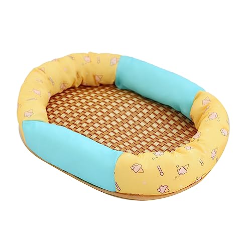 Durratou Sommerbett für Haustiere, Rattan-Matte für Haustiere, atmungsaktiv, Matte für Katzennest, Eisnest, Hundebett, Cooles Nest, Stil B von Durratou