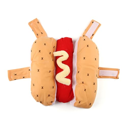 Einzigartige Hotdog-Kleidung für Haustiere, lustiges Haustier-Hot-Dog-Kostüm, humorvolle Haustier Kleidung für Hunde Katzen Haustiere Cosplay Outfit Uniform von Dusarls