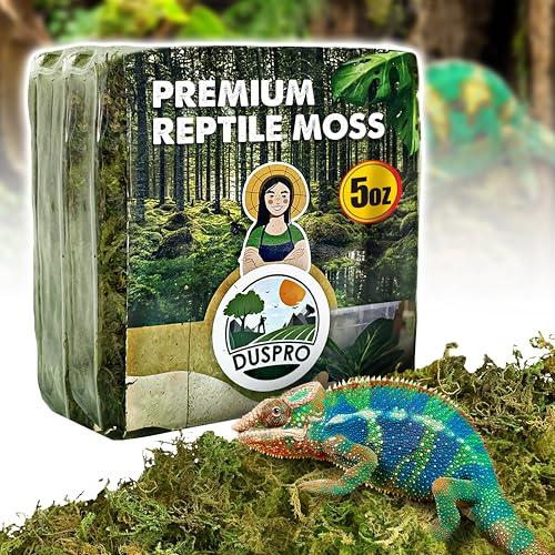 Duspro Reptilienstreu Waldmoosmischung Kiefernrinde, Substrat für Reptilienbecken, Bodeneinstreu für Reptilien, Schlangenschildkröteneinstreu, Leopardengecko-Substrat, Terrarium feuchtes Moos (142 g) von Duspro