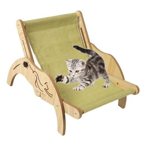 Katzen-Lounge-Stuhl, Strandstuhl, Katzen-Hängematte, für alle Jahreszeiten, universell, faltbar, verstellbar, Mini-Strandstuhl aus Holz für Katzen und Haustiere von Dussdote