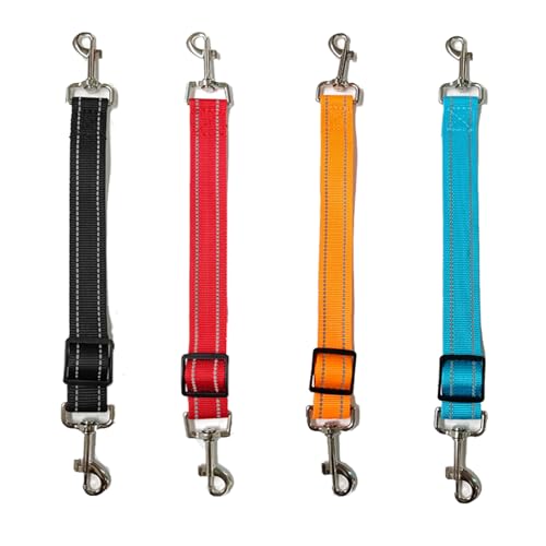 Duuclume 4Pcs Hundesicherheitshalsband Clips, einstellbare Nylon Hundehalsband Geschirr Double Ended Backup Clasp, reflektierende Leine Verbinder für Welpengeschirr zu Halsband von Duuclume