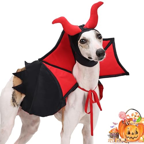 Duuclume Halloween-Hundeumhang, Haustierkostüm, Katzen-Vampir-Umhang, lustiges Hunde-Cosplay-Umhang, Zauberer-Outfit mit Hut, Hundehexe, Halloween-Weihnachtsverkleidung, Kleidung für kleine, von Duuclume