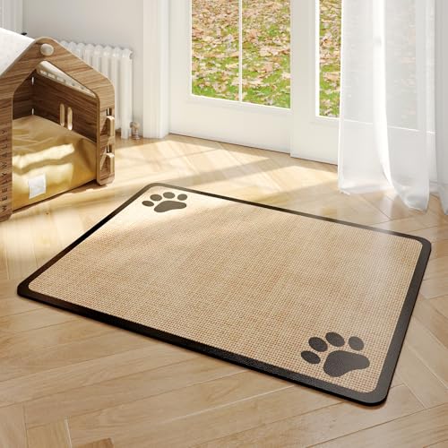 Duuclume Haustierfuttermatte, 45 x 60 cm, Hundematte für Futternapf und Wassernapf, saugfähige, rutschfeste Futtermatte für Hunde und Katzen, mit Gummi-Unterseite, schnell trocknende von Duuclume