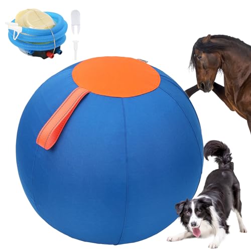 Duuclume Herding Ball für Hunde, 43cm großer Ball, interaktives Hundespielzeug für mittelgroße und große Hunde, komplettes Set, Hundeball mit Handpumpe, Pferdeball zum Spielen von Duuclume