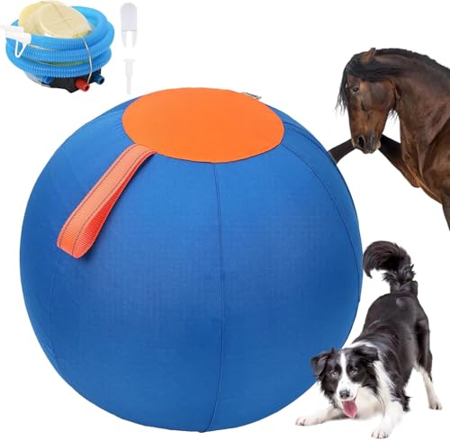 Duuclume Herding Ball für Hunde, 63,5 cm großer Ball, interaktives Hundespielzeug für mittelgroße und große Hunde, komplettes Set Hundeball mit Handpumpe, Pferdeball zum Spielen, Haustierballspielzeug von Duuclume