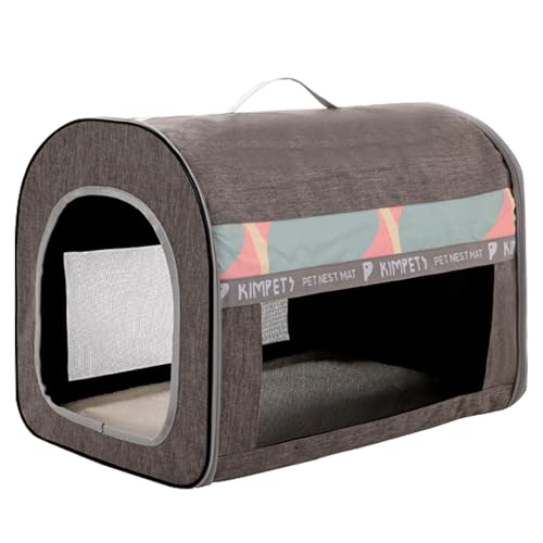 Duuclume Hunde-Reisekiste, tragbare faltbare Hundehütte für den Innenbereich mit strapazierfähigen Netzfenstern, weiche, bequeme Hundehausbettmatte mit Kissen für kleine, mittelgroße und große Hunde, von Duuclume