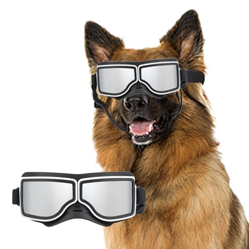 Duuclume Hundebrille, UV-/Wind-/Staub-/Nebelschutz, Haustierbrille mit verstellbarem Riemen für Hunde, winddicht, schneefest, Augenschutz für Hunde von Duuclume