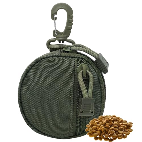 Duuclume Leckerli-Tasche für Hunde, taktische kleine Leckerlibeutel für Haustier-Training, tragbare Leckerli-Trainingstasche mit Reißverschluss und Karabiner, freihändige Hundefutterbeutel, von Duuclume