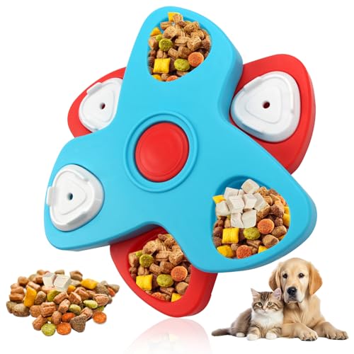 Duuclume Puzzle-Hundespielzeug, Anreicherungsspielzeug für Hunde, mehrschichtig, für IQ-Training und geistige Stimulation, interaktive rotierende Scheibe, langsames Füttern, Platten-Trainingsspielzeug von Duuclume