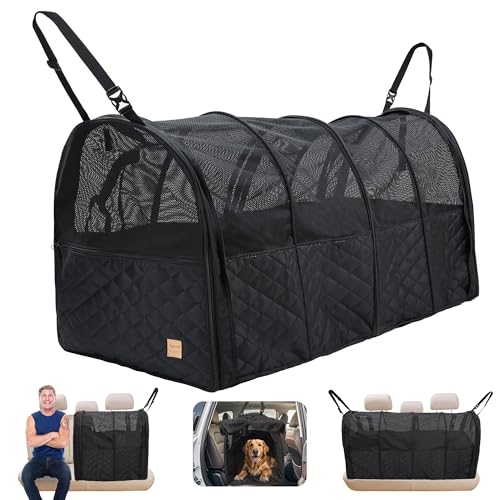 Duuclume Tragbare Hundebox für Auto, 127,7 x 58,4 x 53,3 cm, faltbarer Haustier-Autositz-Tunnel, Zwinger für große Hunde oder mehr als 2 Hunde, Air-Mesh-Haustier-Reiseschlauch für Autos, LKWs, SUVs, von Duuclume