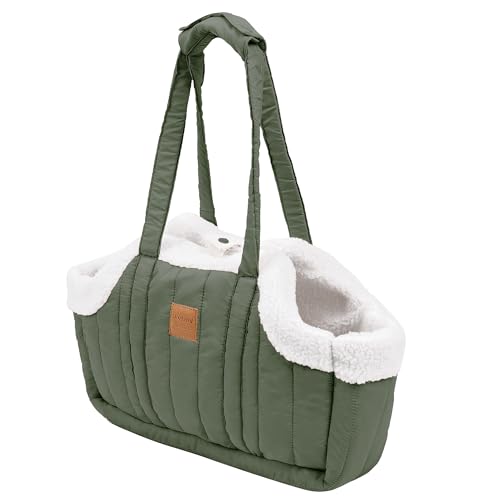 Duuclume Tragbare Katzentasche mit großer Kapazität, Fleece, für Haustiere, Hunde, Tragetasche, Geldbörse, wasserdicht, warm, Reisen, freihändige Schultertasche, fester Haken für kleine Hunde, Katzen, von Duuclume