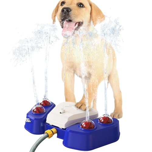 Duuclume Wassersprenger für Hunde im Freien, einfach zu aktivieren mit Pfoten, Sommerspielzeug zum Trinken von Wasser, automatischer Wasserbrunnen, Haustierspender für kleine, mittelgroße Hunde und von Duuclume