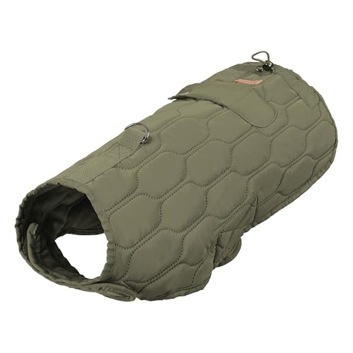 Duuclume Winterjacke für Hunde, verdickt, winddicht, warm, für kaltes Wetter, Mäntel mit verstellbarem Kordelzug für kleine, mittelgroße und große Hunde (Grün, L) von Duuclume