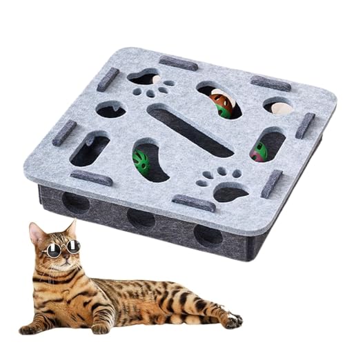 Duvcoywae Katzen Denkspielzeug,Interaktives Katzenspielzeug - Mit Kugelbahn mit Bällen Labyrinth Puzzle Box für Sinnesaktivität zur mentalen Stimulation und gegen Langeweile für Hauskatzen Duvcoywae Katzen Denkspielzeug,Interaktives Katzenspielzeug - Mit Kugelbahn mit Bällen Labyrinth Puzzle Box für Sinnesaktivität zur mentalen Stimulation und gegen Langeweile für Hauskatzen von Duvcoywae